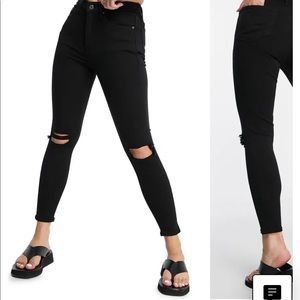 COPY - Topshop Jamie  w25 L30 black ripped skinny jeans
